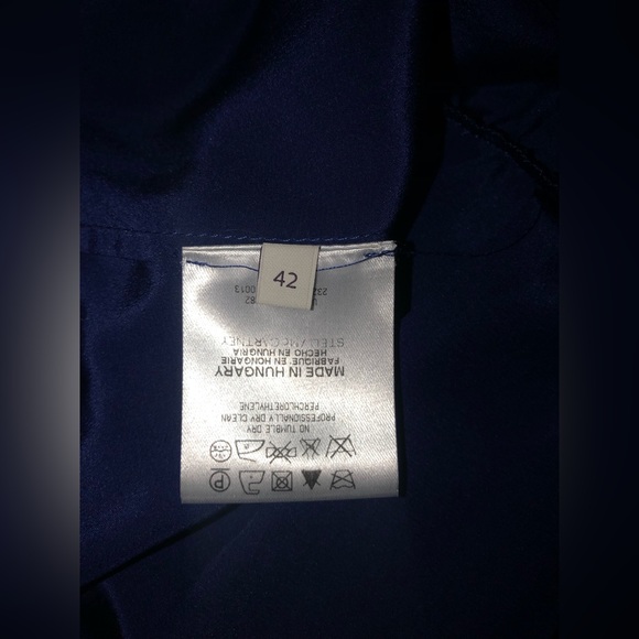 Stella McCartney Royal Blue 100% Silk Short Sleeve Mini Dress Size 42 IT/ US 8 - Picture 11 of 12